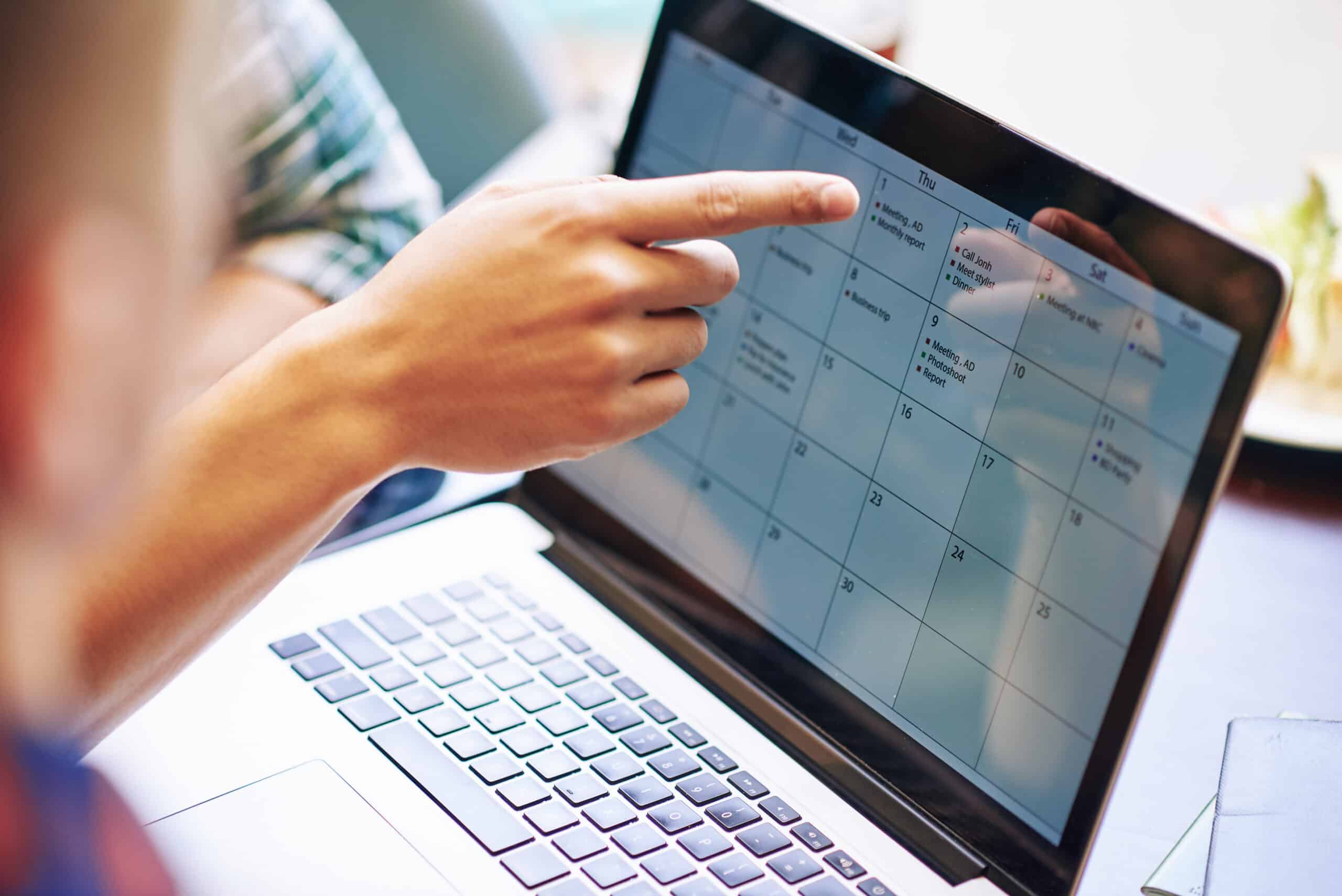 Agenda sur un ordinateur